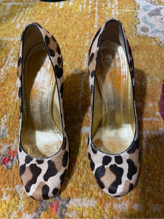 Giuseppe Zanotti Shoes - Giuseppe Zanotti pony hair leopard with red patent heel
